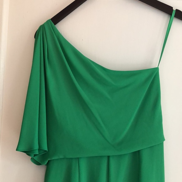 BCBG MAXAZRIA One Shoulder Green Dress Size 06 - Picture 6 of 14